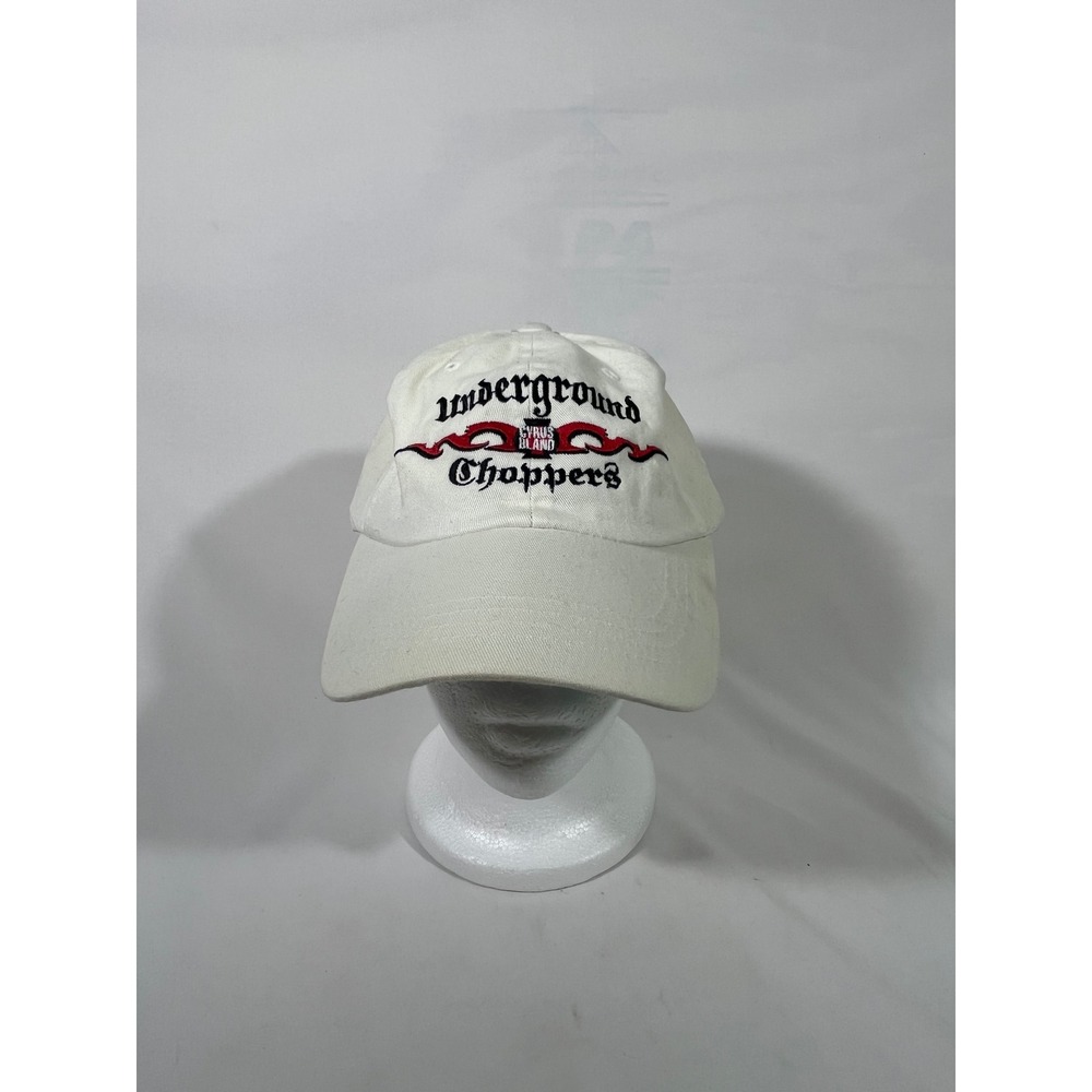 Underground Choppers Baseball Cap Men's Large White Ultra Fit Cotton‎ Bikercore